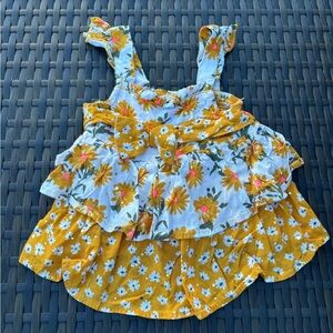 Floral Kids Top - Yellow and White
